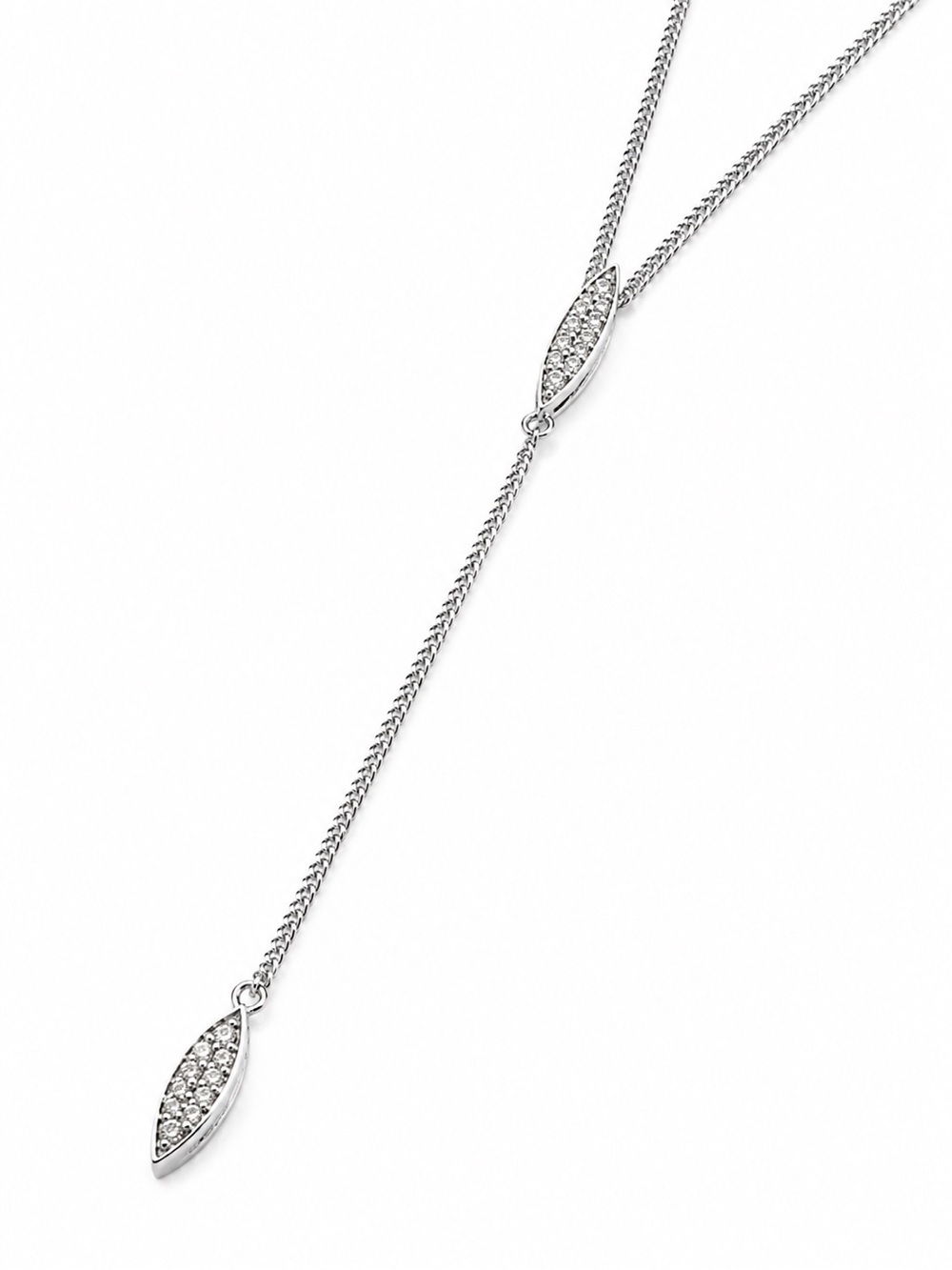 Vince Camuto Silver Marquise Drop Lariat Necklace - NWT
